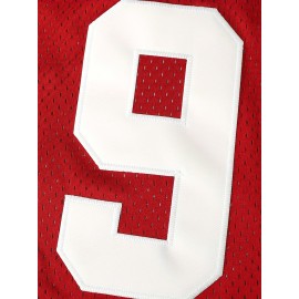 Name And Number 9 Embroidery, Men'S Sleeveless Basketball Tank Top, Breathable Comfy Top For Summer Training & Competition