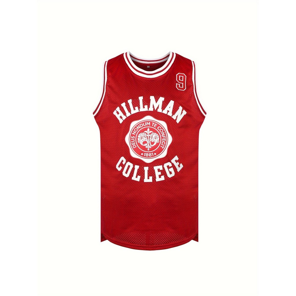 Name And Number 9 Embroidery, Men'S Sleeveless Basketball Tank Top, Breathable Comfy Top For Summer Training & Competition Name And Number 9 Embroidery, Men'S Sleeveless Basketball Tank Top, Breathable Comfy Top For Summer Training & Competition