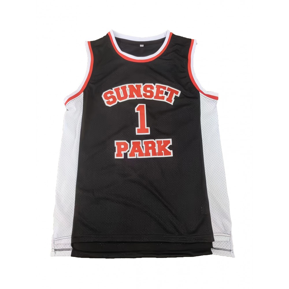 1 Basketball Jersey, Black Basketball Shirt For Training Competition, Sports Uniforms Suitable For Summer Black S-3XL 1 Basketball Jersey, Black Basketball Shirt For Training Competition, Sports Uniforms Suitable For Summer Black S-3XL