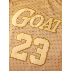 23 Goat Basketball Jersey Stitched Men's Basketball Jersey Tank Top Team Competition, Leisure Sports Golden S-3XL