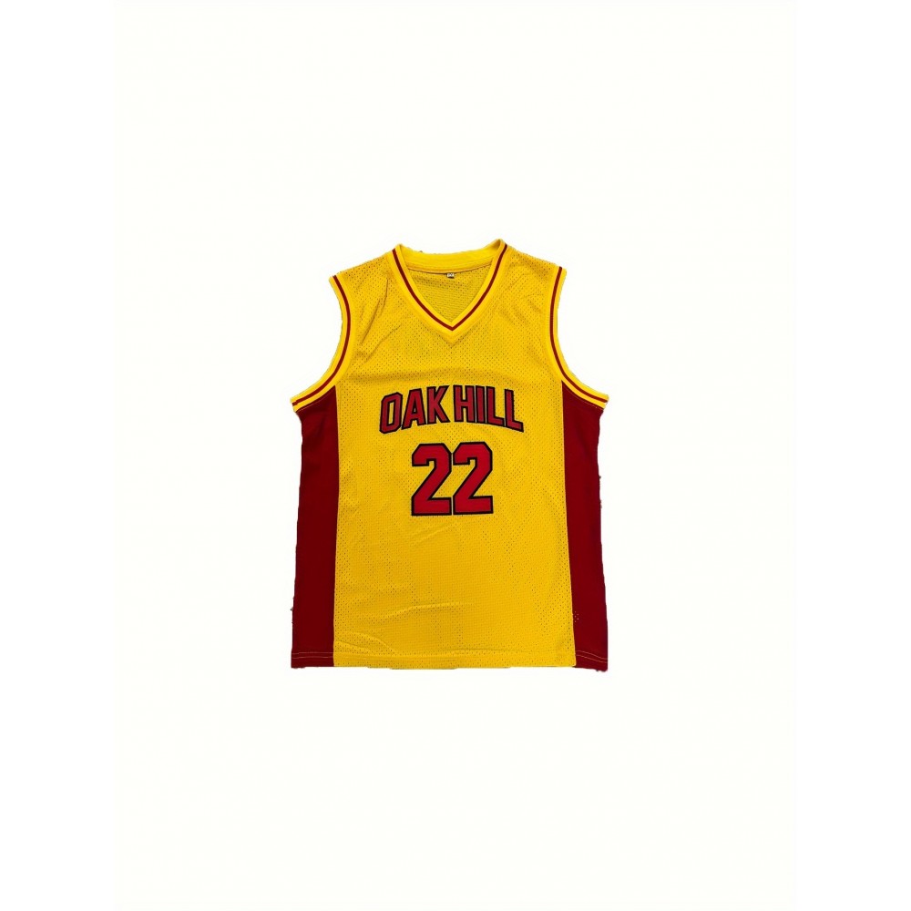Men'S Oak Hill 22 Sports Jersey, Polyester V-Neck, Slight Stretch Knit Fabric, Loose Fit, for Casual, Running, Training, Hiking, Basketball, Adult & Couple, Universal Fit Men'S Oak Hill 22 Sports Jersey, Polyester V-Neck, Slight Stretch Knit Fabric, Loose Fit, for Casual, Running, Training, Hiking, Basketball, Adult & Couple, Universal Fit