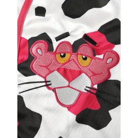 Pink Panther Baseball Jersey For Men, 90s Hip Hop Stitched Sports Fan Clothing For Party White Pink Purple S-3XL