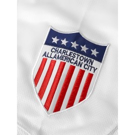 Vintage Hanson Brothers #18 Charlestown Chiefs Hockey Jersey - Blue & White,, Moisture-Wicking Polyester, Long Sleeve, V-Neck Captain's Sweatshirt with Classic Stripes for Sports, Parties & Casual Wear