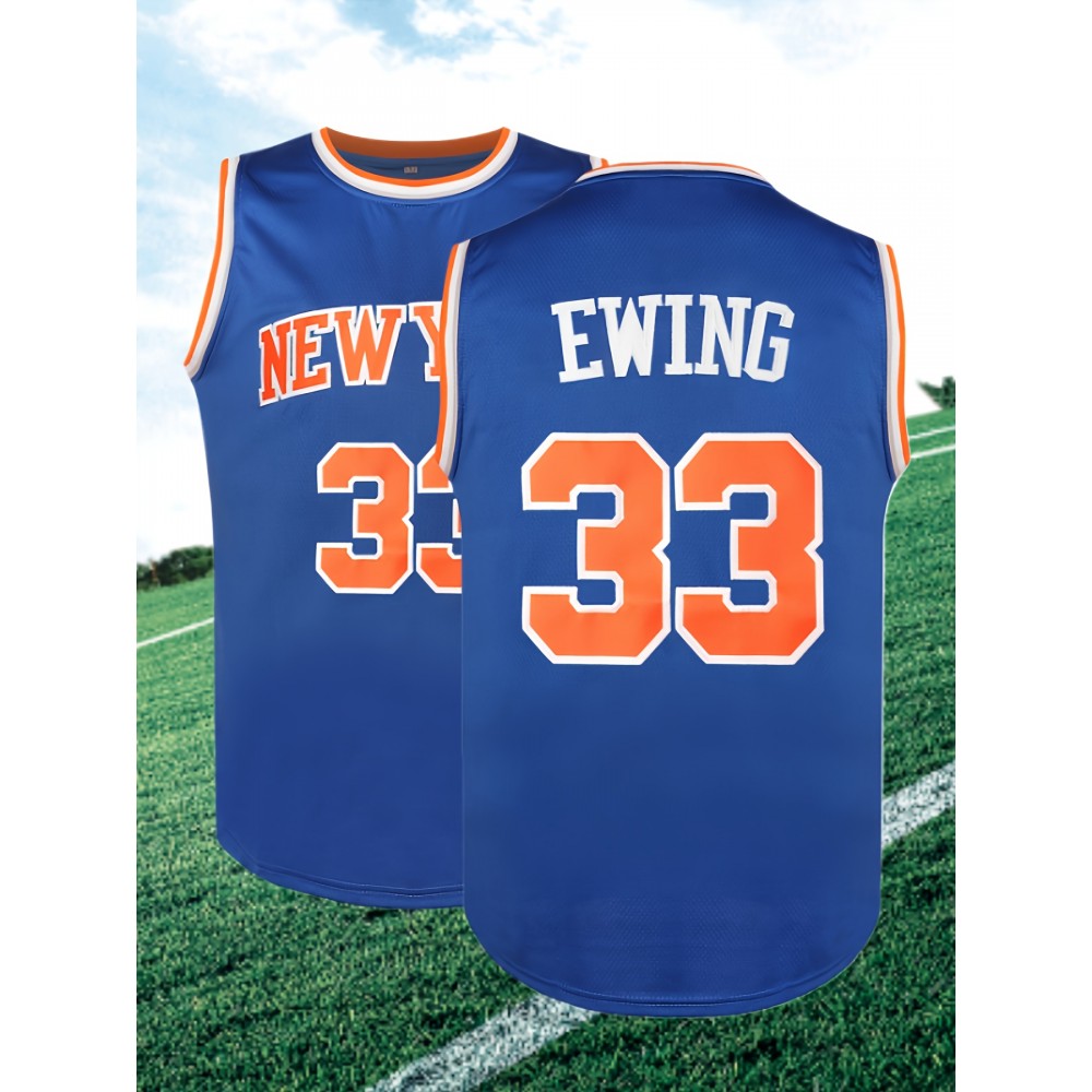 Men's #33 Embroidered Breathable Polyester Basketball Jersey - Sleeveless, Loose Fit for Casual & Team Sports, Perfect for Summer Outdoor Training Men's #33 Embroidered Breathable Polyester Basketball Jersey - Sleeveless, Loose Fit for Casual & Team Sports, Perfect for Summer Outdoor Training