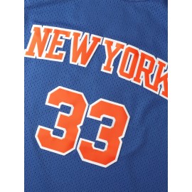 Men's #33 Embroidered Breathable Polyester Basketball Jersey - Sleeveless, Loose Fit for Casual & Team Sports, Perfect for Summer Outdoor Training