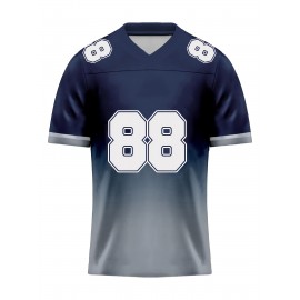 Men's Dallas #88 Polyester Football Jersey, V-Neck Short Sleeve Sports Shirt, Breathable Moisture Wicking Knit Fabric, Casual Outdoor Hiking & Training Top, Regular Fit for Adults & Teens, Spring/Summer/Fall - Machine Washable