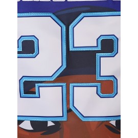 Blue Men's Hip-hop Clothing 23 Basketball Jersey Stitched Polyester Round Neck Sleeveless Basketball Vest S-3XL