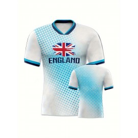 Professional Sports Fabric Men'S Creative Pattern Print England Home Soccer Jersey T-shirt
