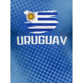 Women's Large Size Professional Sports Fabric Creative Pattern Print Uruguay Home Soccer Jersey T-shirt, Soccer Jersey Flag Uniforms Shirts Breathable And Lightweight, Moisture-Wicking, As Gifts For Sports Fans