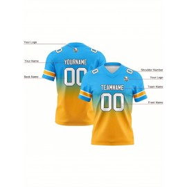 Customized plus-size Women's football jerseys, personalized team and digital number football short-sleeved shirts as gifts for female fans