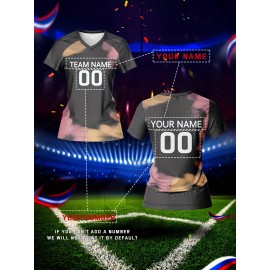 Customized Women'S V-Neck Football Jersey with Name and Number - Personalized Team Training Sports Shirt, Comfortable, Breathable, Quick-Dry Polyester for Fitness & Casual Wear, Gym Shirts