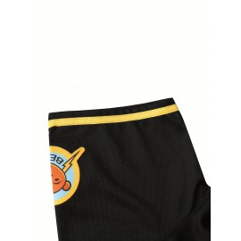 Bad News Bears 3 Varsity Jersey - Classic 1976 Movie Style, Black & Yellow with Orange Accents, Button-Up Front, Moisture-Wicking Polyester, Sizes S-XL for Boys & Girls, Youth Sports Apparel | Sporty Youth Outfit | Polyester Fabric